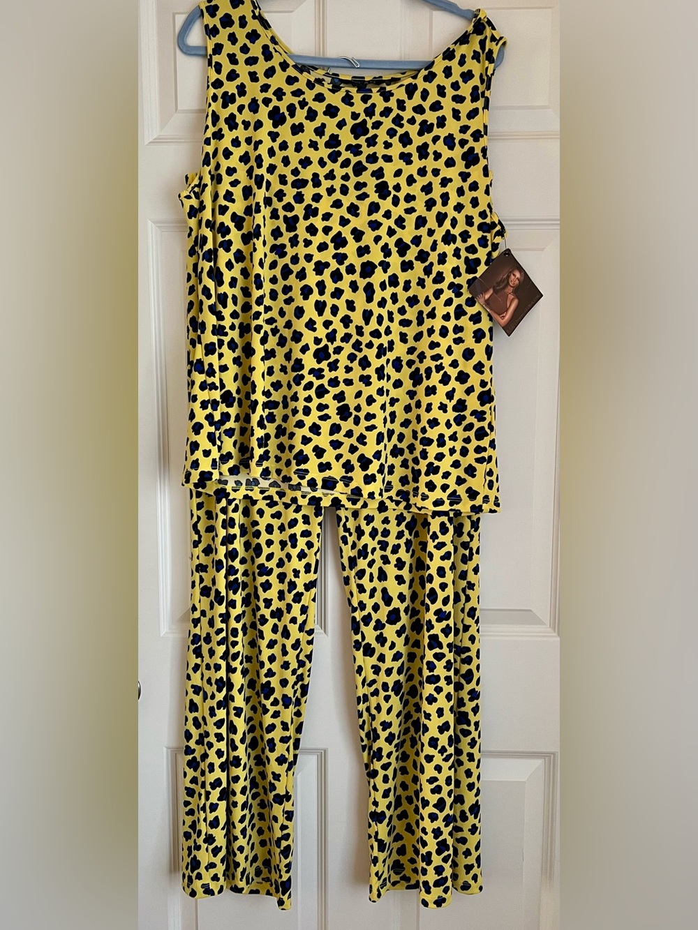 IMAN Global Chic Yellow and Black Leopard Print Resort Wear